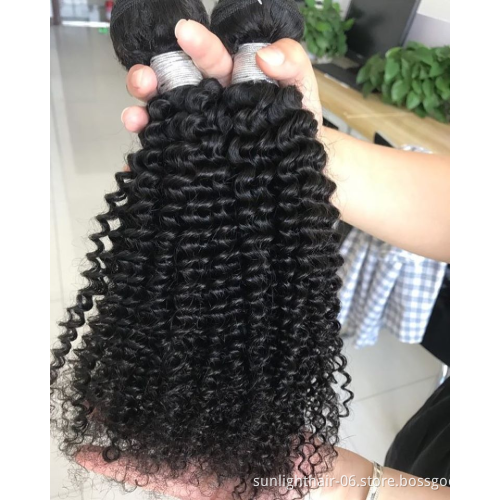 Sunlight curly human hair bundles with closure wholesale vendors raw cuticle aligned virgin hair bundles